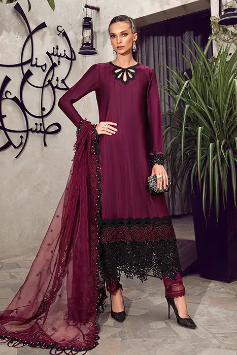 Maria-B-Sateen-Collection-2022-CST-501-Plum and Black