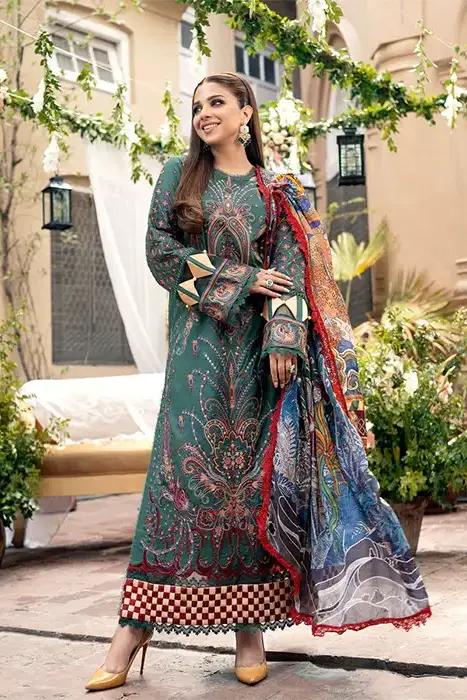 Maryam Hussain Luxury Lawn 2023 - EMERALD A