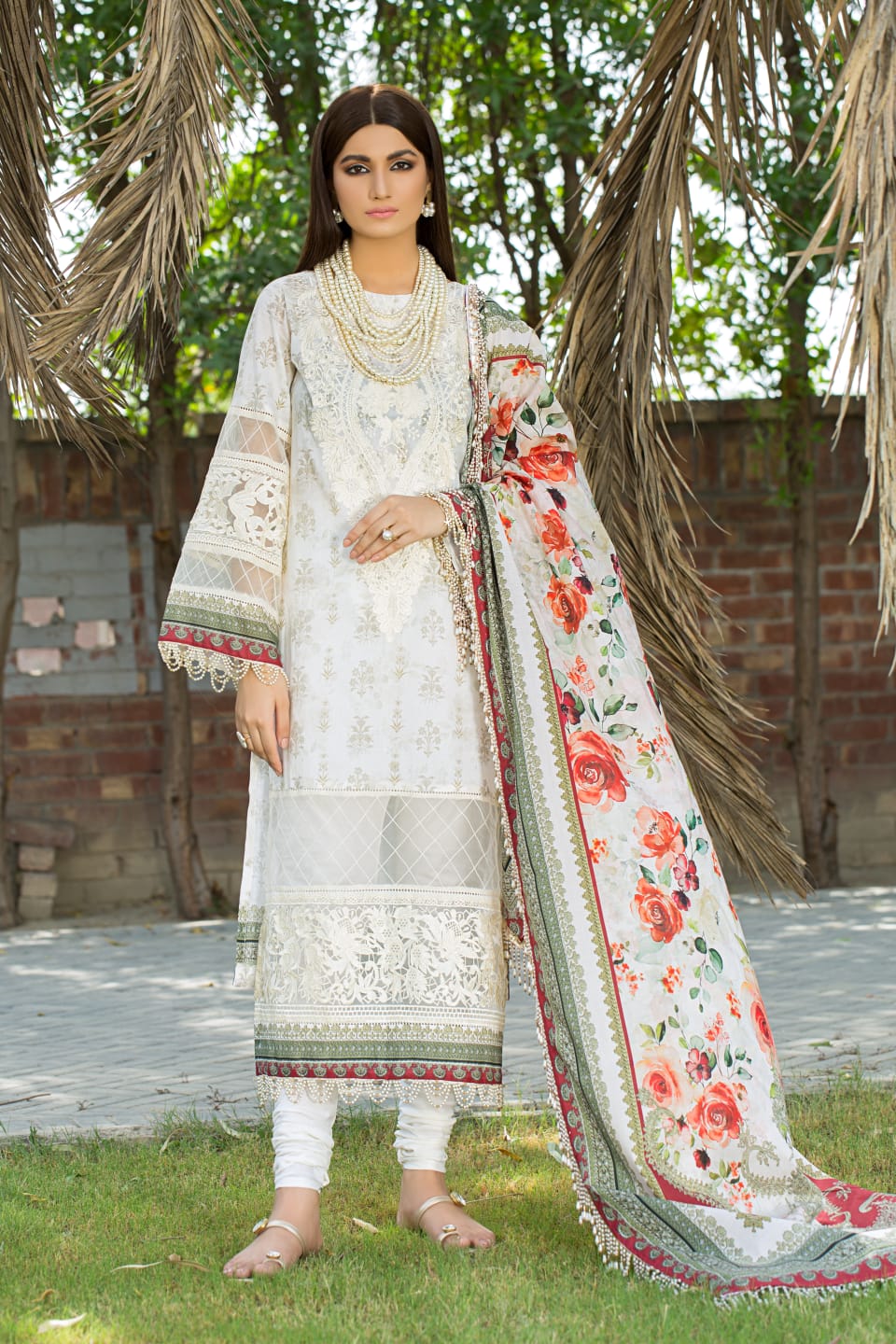 Noorjahan by Mausummery 3pc Embroided collection flax A