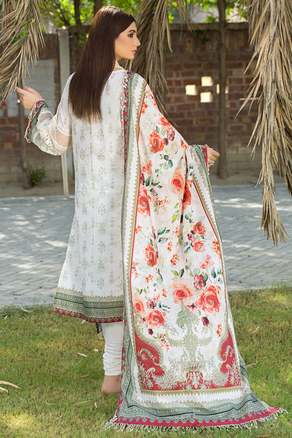 Noorjahan by Mausummery 3pc Embroided collection flax B