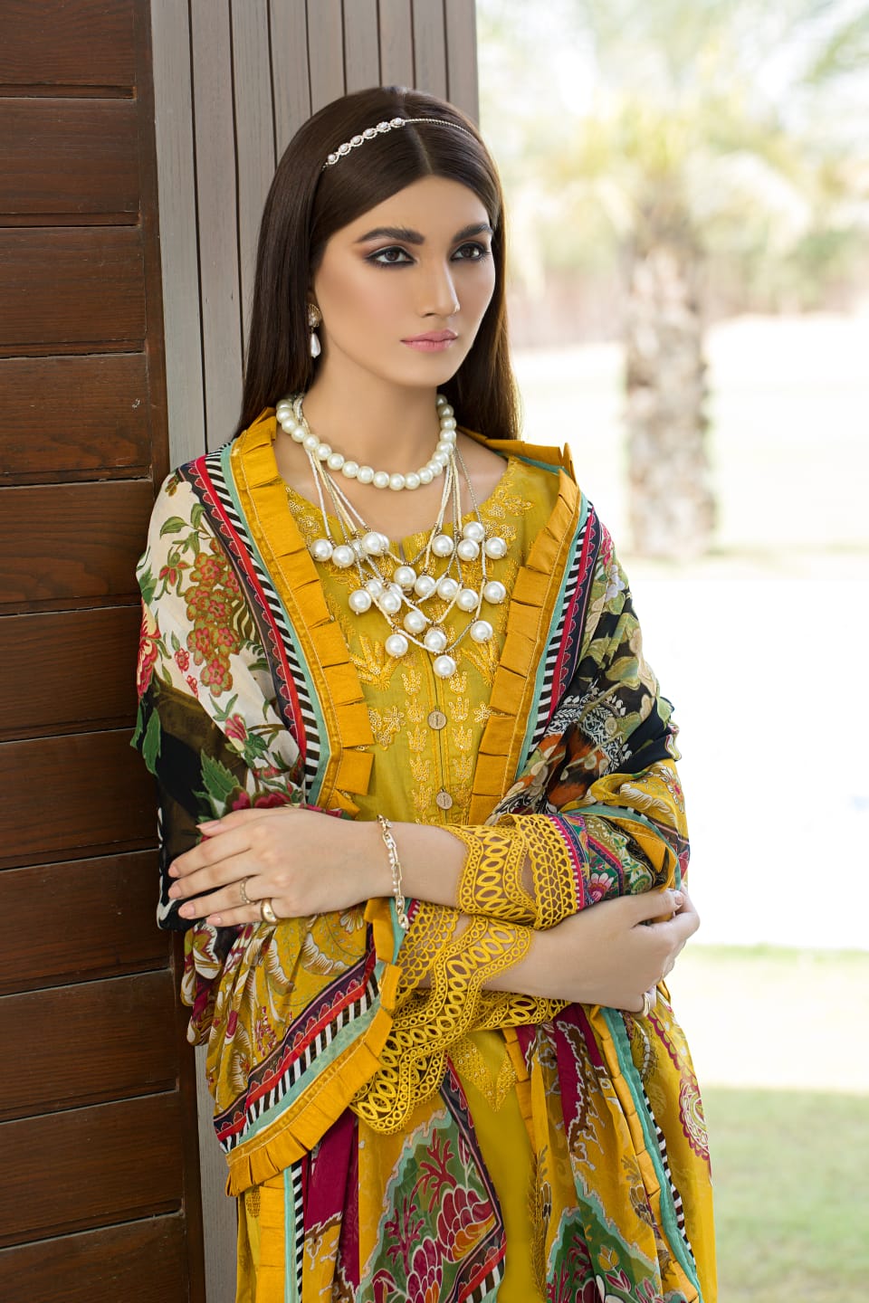 Noorjahan by Mausummery 3pc Embroided collection oak B