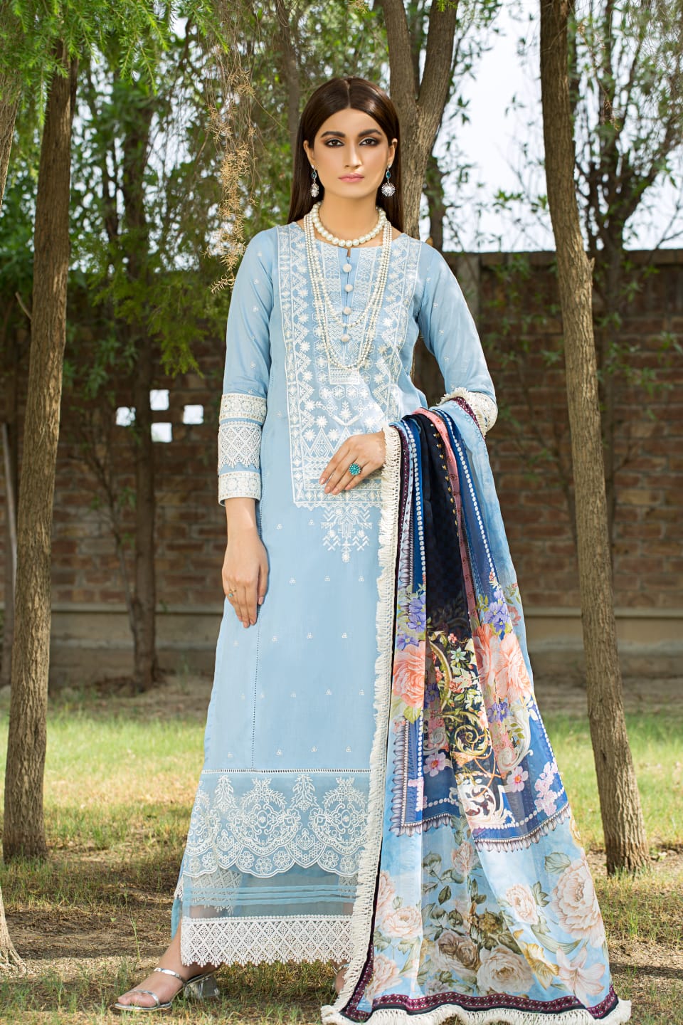 Noorjahan by Mausummery 3pc embroided collection conifer B