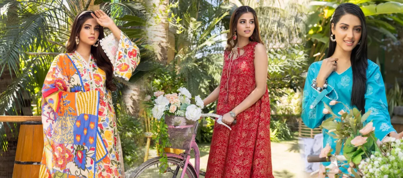 Summer styles with Gul Ahmed pakistani casual summer suits 2023