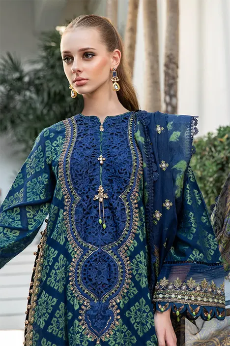 A Sky Blue Pakistani Lawn Suit by Maria.B