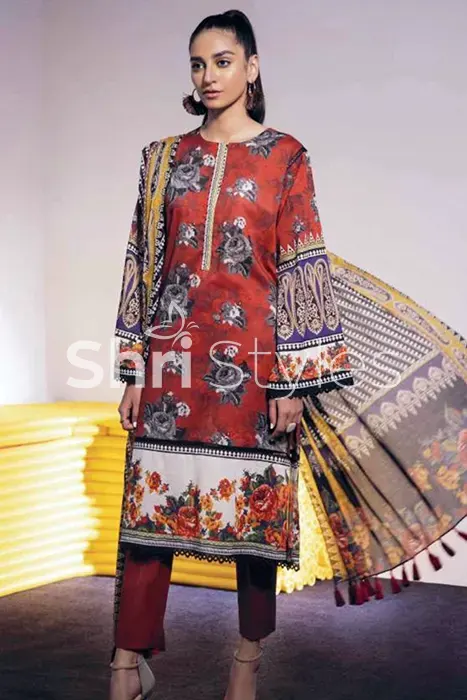 smart printed color pakistani suit