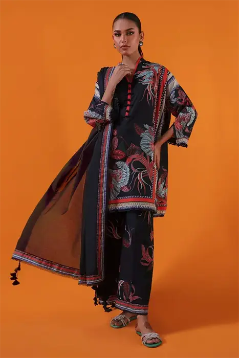 A Black Printed Pakistani Suit by sana safinaz