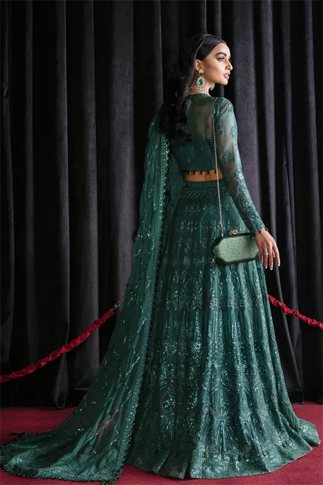 A Green Pakistani Dress by Afrozeh Starlet Collection 23