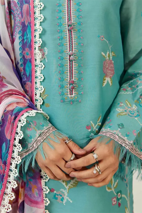 Zara Shahjahan Turquoise Suit
