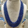Natural Tanzanite Gemstone Faceted Beads Neclace With Opaque