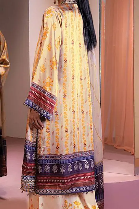 Alkaram Studio - Pakistani Silk Suits - SK-07A-23-BEIGE -c
