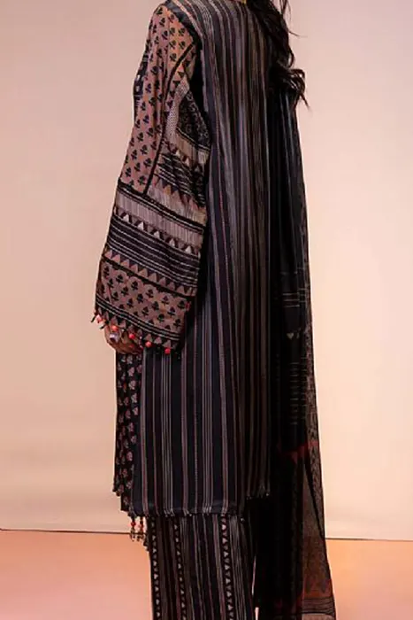 Alkaram Studio - Pakistani Silk Suits - SK 10A 23 BLACK - b