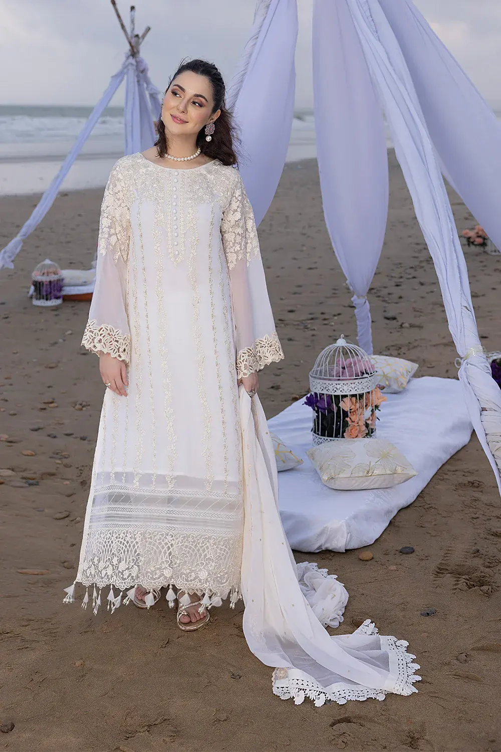 Azure Luxe Beach Shell pakistani suits a