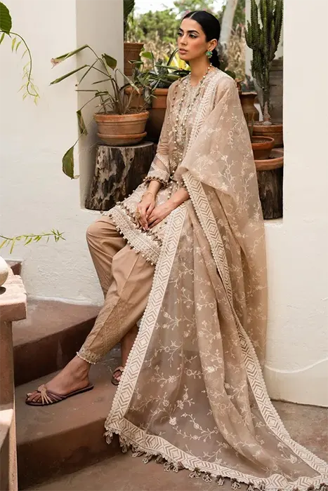 A Beautiful Golden Pakistani Suit by Sana Safinaz