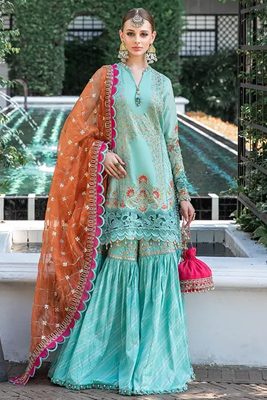 Maria B Pakistani dress in jewel tone
