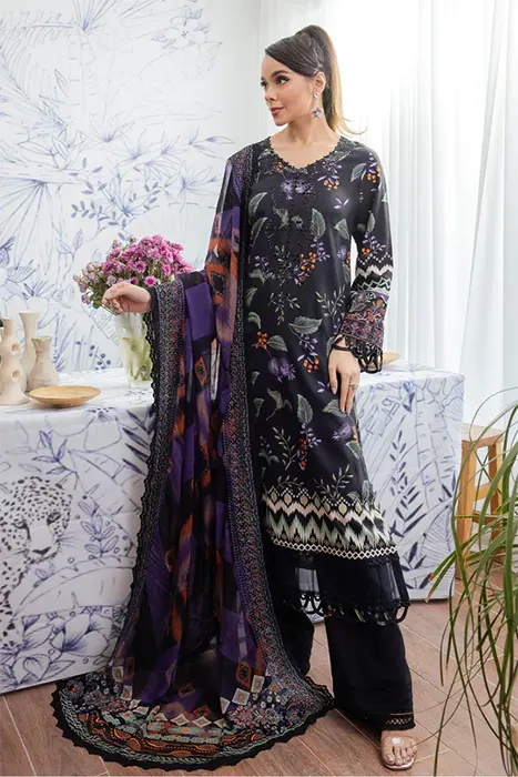A Black Pakistani Salwar Suit by Nureh Gardenia