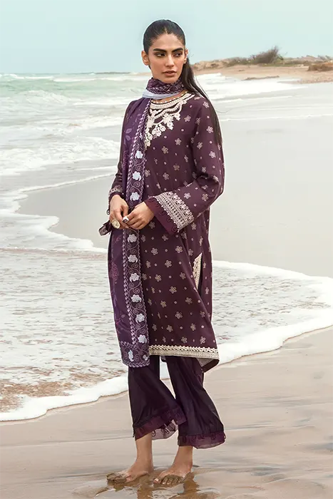 Cross Stitch Cotton Satin Unstitched Pakistani Suits - ENIGMATIC CHARM b