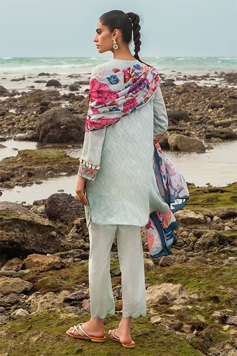 Cross Stitch Cotton Satin Unstitched Pakistani Suits - GARDENIA GLEAM b