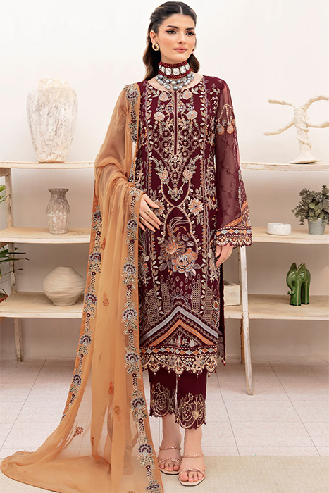 Ramsha Chevron Chiffon Paksitani Suits Collection - A-712 a