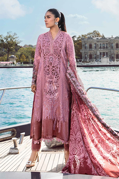 Maria B Linen Winter Pakistani Collection - Ash Pink DL-1106 a