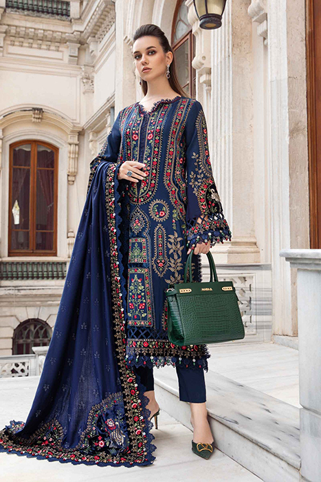 Maria B Linen Winter Pakistani Collection - DL-1109 Blue a
