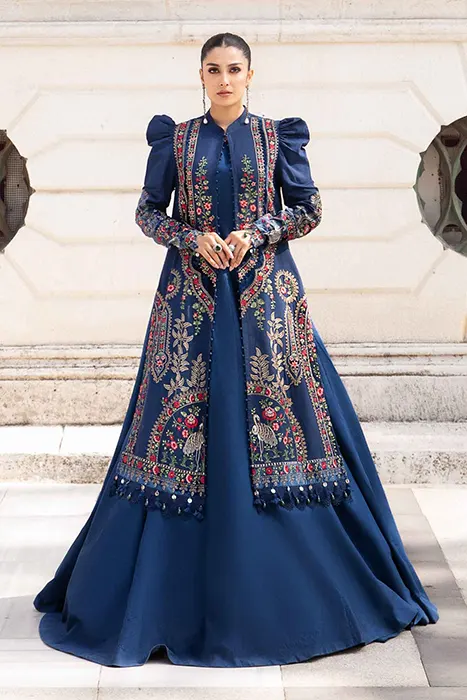 Maria B Linen Winter Pakistani Collection - DL-1109 Blue b