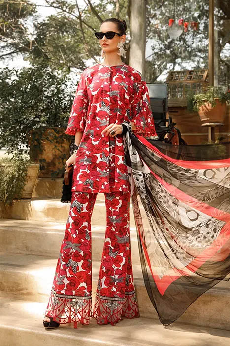 Maria B Unstitched M.Prints Pakistani Winter Dresses - MPT-1710-A a