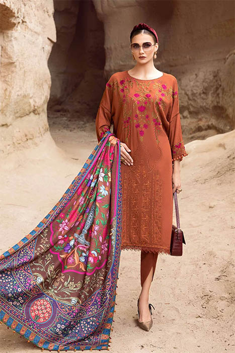 Maria B Unstitched M.Prints Pakistani Winter Dresses - MPT-2004-A a