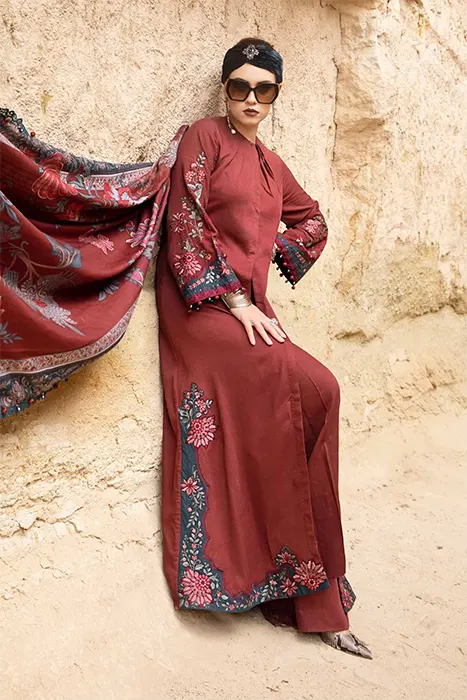Maria B Unstitched M.Prints Pakistani Winter Dresses - MPT-2005-A d