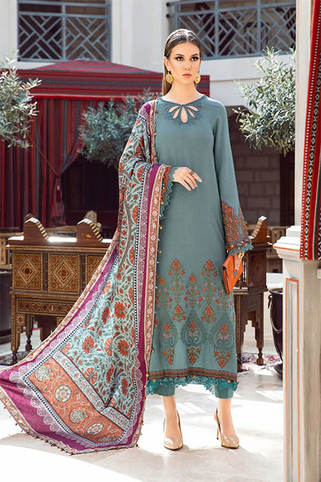 Maria B Unstitched M.Prints Pakistani Winter Dresses - MPT-2006-A a
