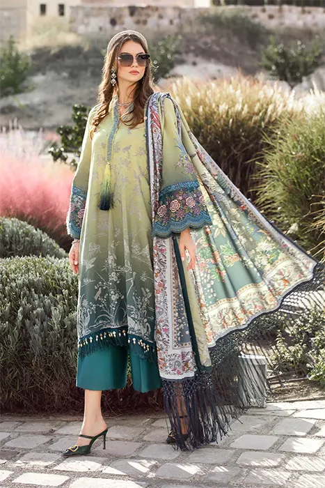 Maria B Unstitched M.Prints Pakistani Winter Dresses - MPT-2007-A b