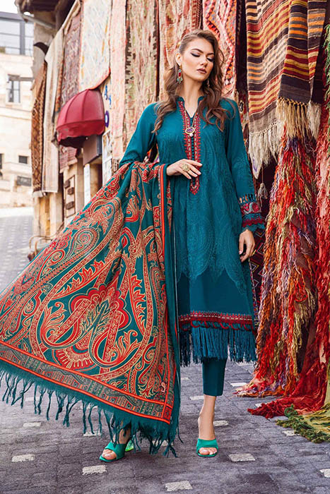 Maria B Unstitched M.Prints Pakistani Winter Dresses - MPT-2008-A a
