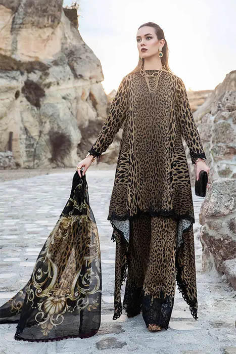 Maria B Unstitched M.Prints Pakistani Winter Dresses - MPT-2010-A b