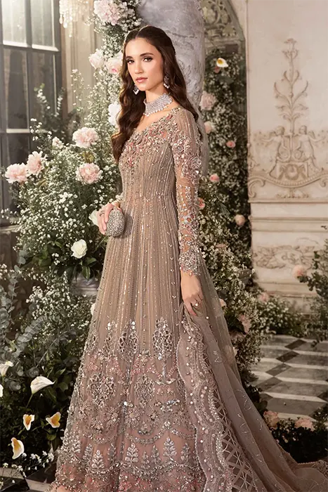 Maria B Unstitched Mbroidered Pakistani Suit - Grey BD-2703 e