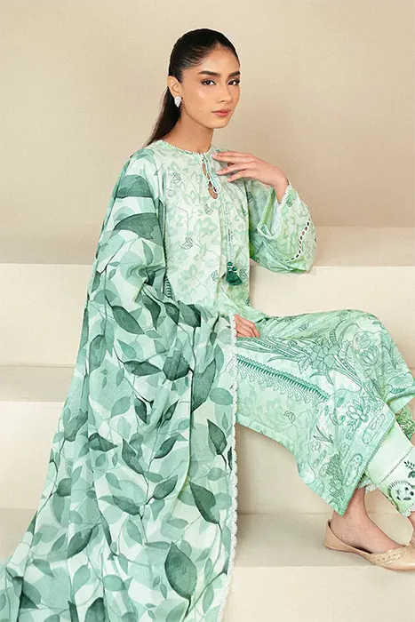 Daily Lawn by Cross Stitch 2024 Pakistani Suits - MINTY MEADOW-3 PIECE LAWN SUIT b
