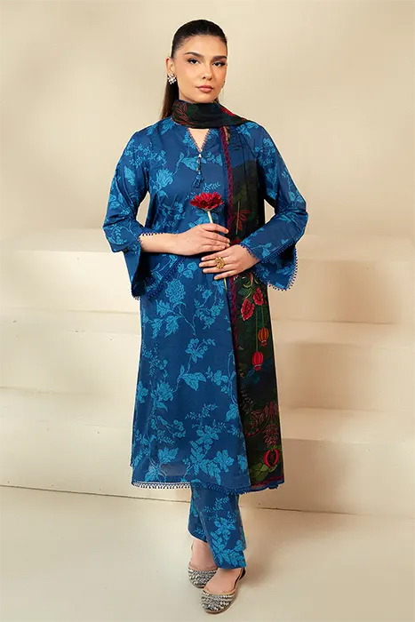 Daily Lawn by Cross Stitch 2024 Pakistani Suits - TEAL OAKLEY-3 PIECE LAWN SUIT a