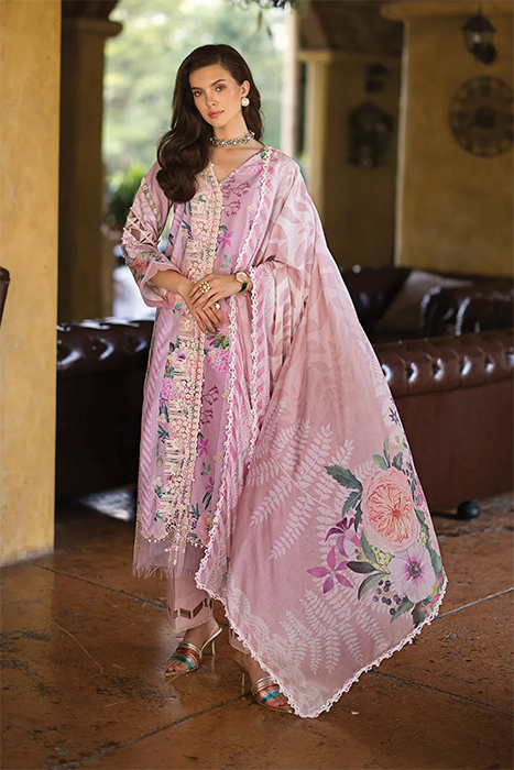 Elaf Print Chikankari 2024 Pakistani Summer Suits - ECT-04B DELPHINE a