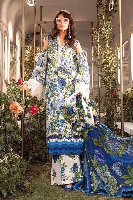 Maria.B Unstitched M Prints Collection 2024 - MPT-2102-B a