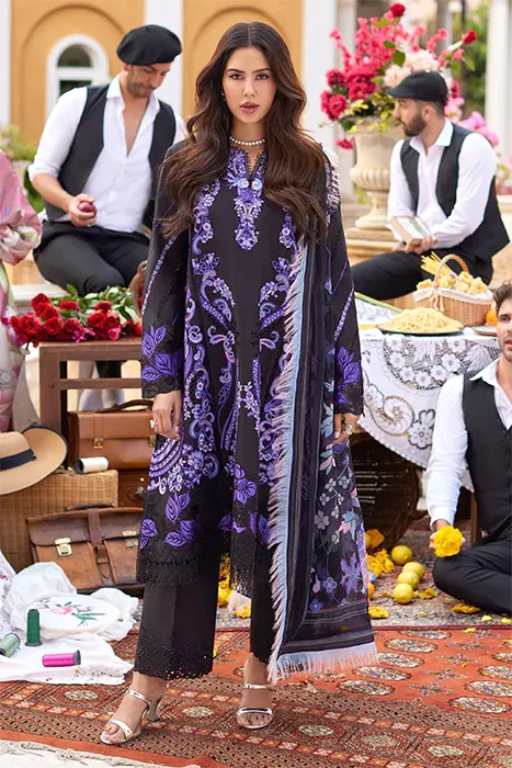 Mushq Luxury Lawn 2024 - Te Amo Pakistani Suits - SARDINIA SPLENDOR a