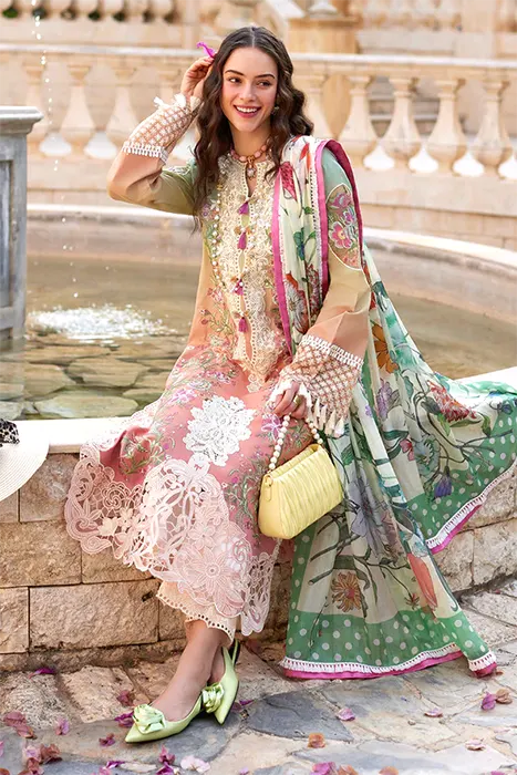 Mushq Luxury Lawn 2024 - Te Amo Pakistani Suits - VENICE VERVE b