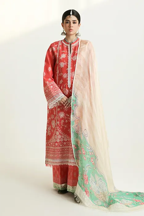 Zara Shahjahan Luxury Lawn 2024 Pakistani Suit - MAHI-1A b