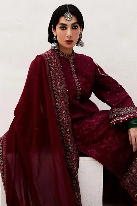 Zara Shahjahan Luxury Lawn 2024 Pakistani Suit - PARSA-9A b