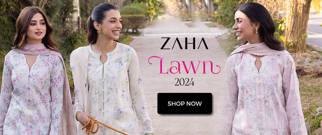 Zaha Lawn Pakistani Suits 2024 for Women's