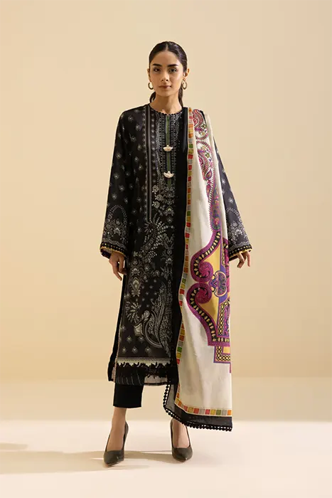 Sapphire-Unstitched-Day-to-Day-Vol-3-black-pakistani-salwar-suit