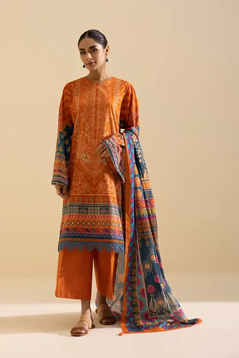 Sapphire-Unstitched-Day-to-Day-Vol-3-orange-suits-set-for-women